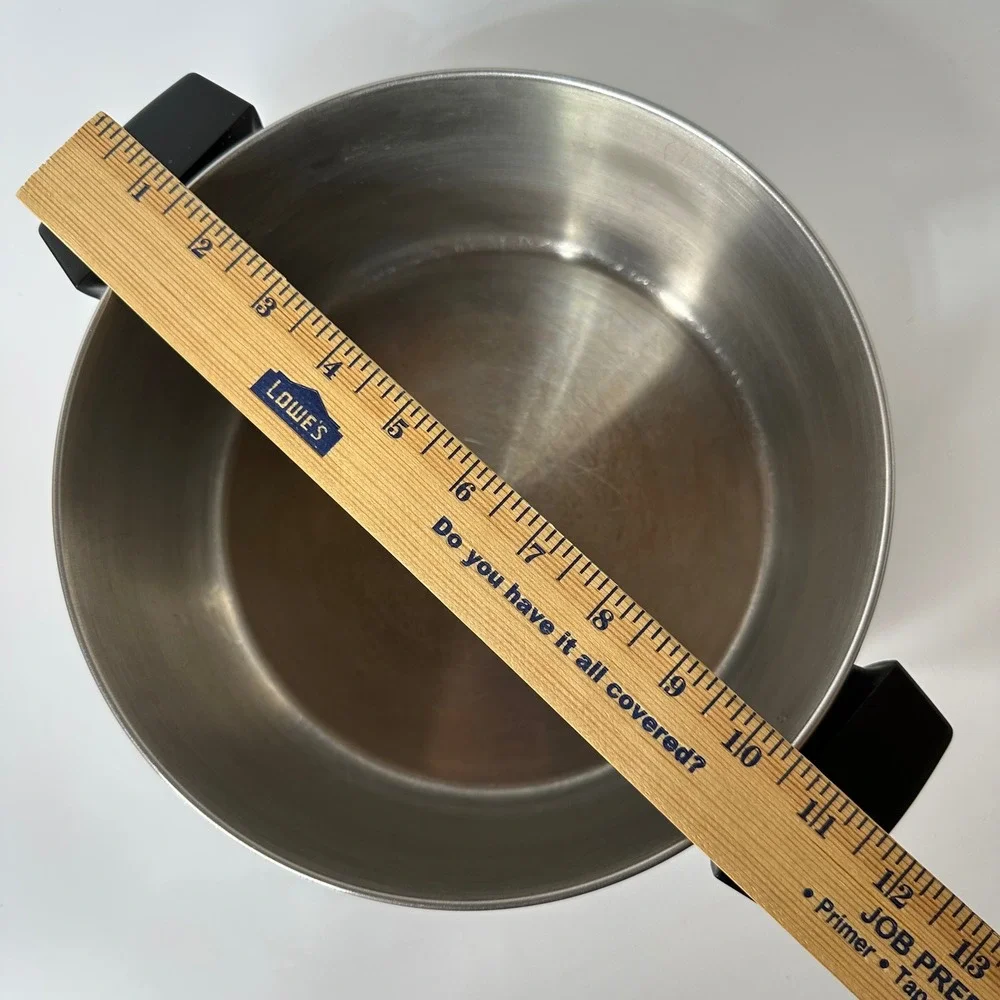 Revere Ware 2064 Stock Pot 4.5 Quart Stainless Disc Bottom Dual Handle Korea 93A